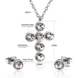 Jewelry Set Women Cross AAA Crystal Pendant Chain Necklace Stainless Steel Dubai African Jewelry Sets Christmas