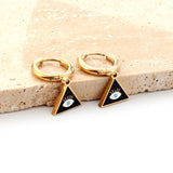 ASON Triangle couleur mixte diable oeil Piercing boucles d'oreilles couleur or en acier inoxydable pour femmes hommes à la mode bijoux quotidiens