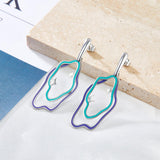 Trendy Woman Geometric Drop Earrings Brand Design Dangle Pendients Steel Acrylic Summer Boho Beach Holiday Jewelry