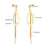 ASON Korean Style Dangle Earrings Anti-allergy Stainless Steel for Women Tassel Water Drop Earring Lovely Jewelry Gift