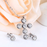 Jewelry Set Women Cross AAA Crystal Pendant Chain Necklace Stainless Steel Dubai African Jewelry Sets Christmas