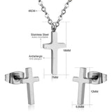 Hot Sale Jewelry Cross Pendant Necklace Earring Sets For Men/Boss Gift Made By Stainless Steel