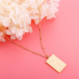 Stainless Steel Heart Shape Pattern Pendant Necklace Gold Color Collar Couple Gifts Accessories