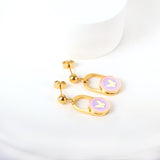 Egirls Jewelry On Ears Oval Shape Trendy Products Gifts For Girls/Woman Cute Pink Butterfly Earrings Heart Dangles