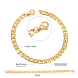 6/8/10mm Inner Star Pattern  Stainless Steel Chain Bracelet For Women