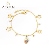 ASON-pulsera con dije de concha y estrella para mujer, brazalete de acero inoxidable de 17 + 3cm, joyería de moda para mujer, accesorios de regalo para fiesta 